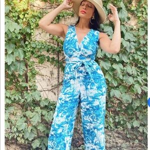 EVA FRANCO GABLE JUMPSUIT - BLUE LAGOON size 10P